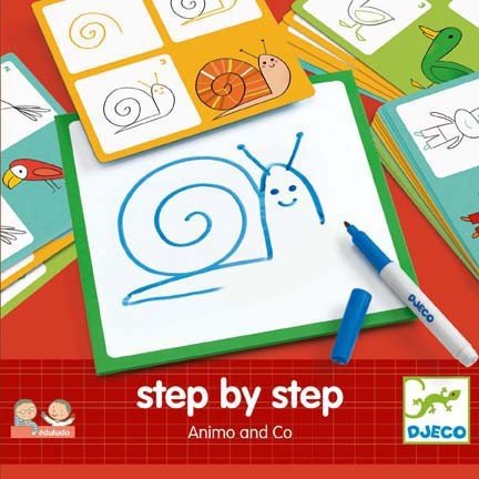 DJEcO DJ08319 Paso a paso tarjetas de juego Animo & Company DJECO DJ08319