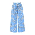 thumbnail image 7 of SwiftWear Women's Capri Pants Wide Leg Loose Casual Summer Beach Pants with Pockets Elastic Drawstring Waist Flowy Palazzo Trousers, 7 of 7