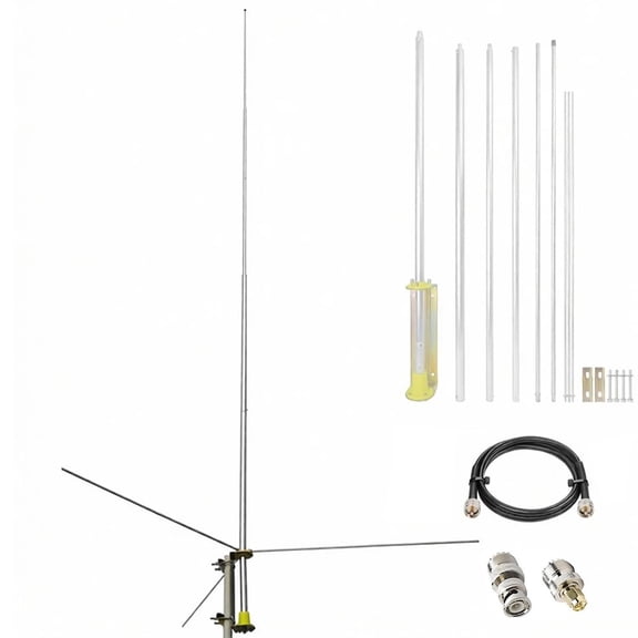 5.2meters 27MHz CB Base Antenna Ham Radio Base Station Antennas Kit with 10meter Cable PL-259 BNC for Home Cobra Uniden Bearcat Mobile Ham CB Two Way Radio