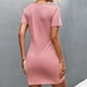 thumbnail image 4 of Vestido Delgado, Ajustado, Color Puro, Cuello Hueco, Vestido Corto Delgado Para El Verano Para La Fecha Amonsee Otros, 4 of 5