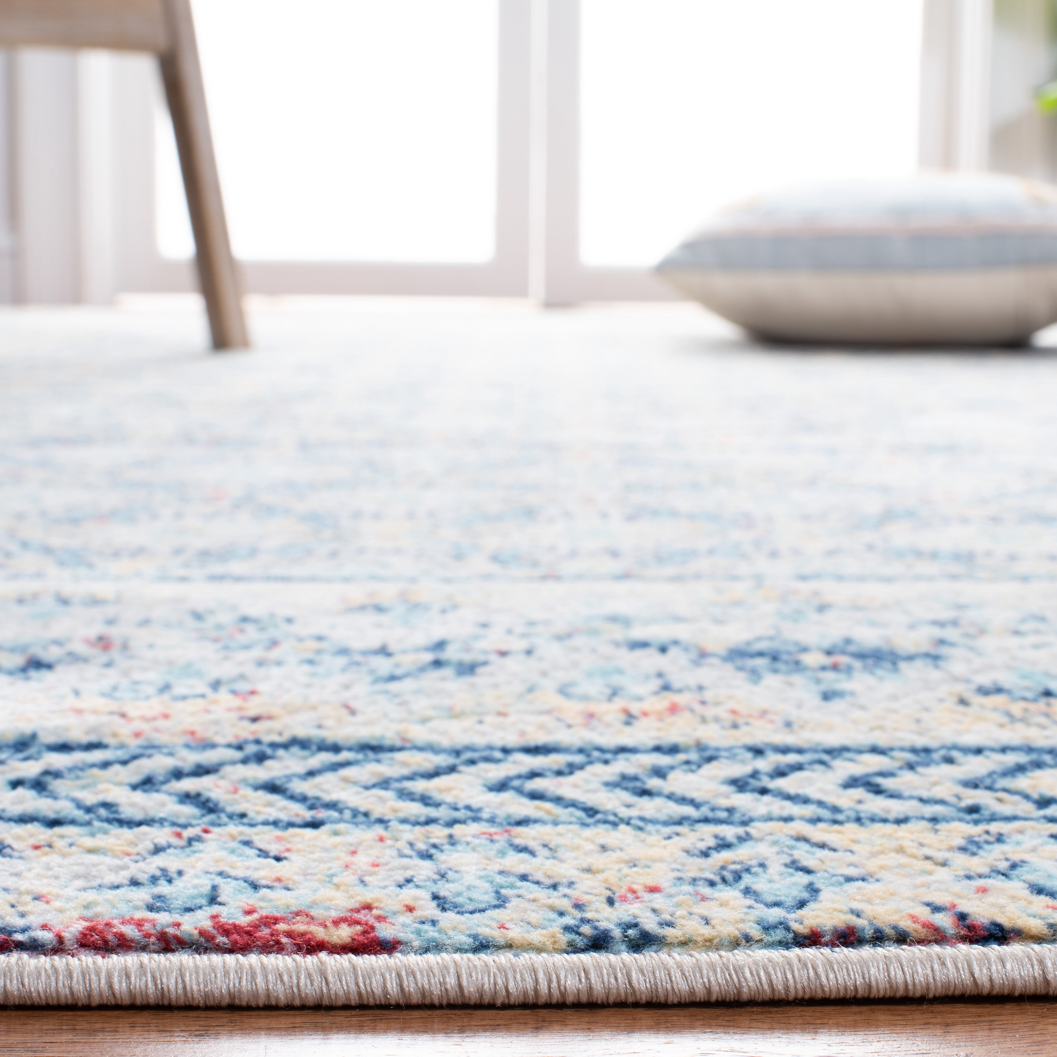 SAFAVIEH Brentwood Dory Geometric Area Rug, Blue/Yellow, 3' x 5'