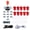 Red, variant on Riousery 822B Single DIY Arcade Joystick Accessory Kit, PC Console Controller Replacement Parts (9.06 inches / 23 cm) Green