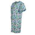 thumbnail image 4 of Sindrella Women's Cotton Blend Snap Front Duster Robe With Pocket - Blue Stripes and Tropical Flowers - Large, 4 of 4