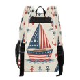 thumbnail image 3 of Iauyy Clear Backpack Heavy Duty PVC Transparent Backpack for College Workplace, Patriotic Sailboat Pattern, 3 of 8