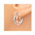 thumbnail image 3 of 14K Rose Pink and White Gold Polished Oval Hoop Earrings, 3 of 4
