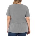 thumbnail image 5 of Wright's Women's Plus Size Short Sleeve Crew Neck Classic Peplum Top/Blouse, 1X-4X, 5 of 5