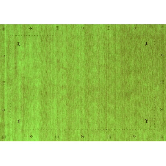 Ahgly Company Indoor Rectangle Abstract Green Contemporary Area Rugs, 7' x 10'