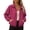 Hot Pink, variant on WomensSolid Color Pre Shrunk Oxford Fabric Stand Collar Full Zip Elastic Cuff Waterproof Wind Resistant Daily Commute Trekking Casual Outer Jackets Khaki L