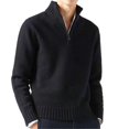 thumbnail image 1 of Stylish Knitted Sweater for Men Soft and Comfortable ong Sleeve Ribbed Pullover Tops in Cold Weather dark brown XXX, 1 of 5