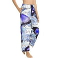 thumbnail image 6 of Salouo Butterflies Print Women's Pajama Pants Casual Loose Sweatpants PJs Flowy Pants Drawstring Palazzo for Women Wide Leg Pants Lounge Pajama -Medium, 6 of 8