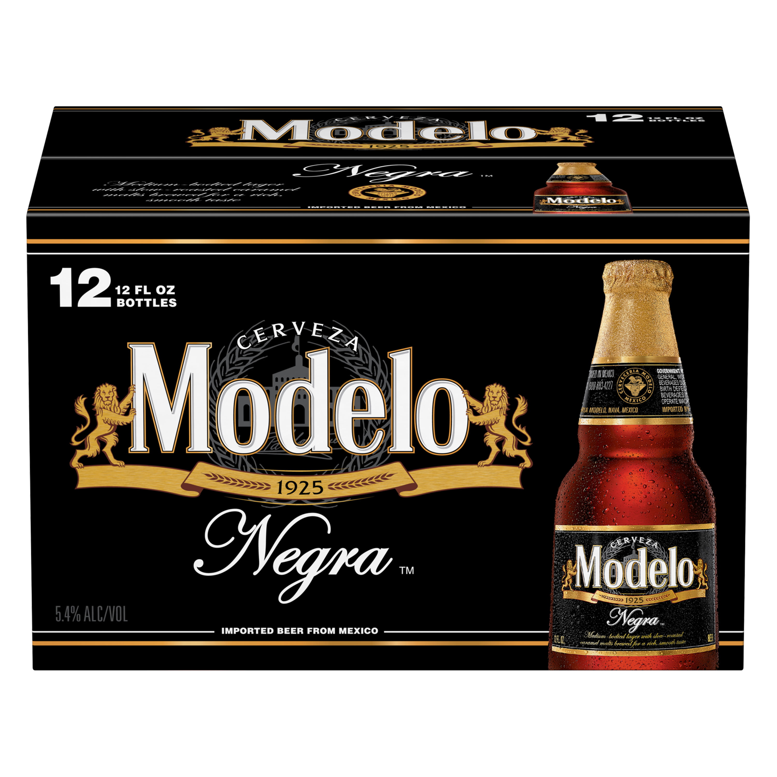 Modelo Negra Beer Mexican Amber Lager, Beer 12 Pack, 12 fl oz Bottles, %  ABV 
