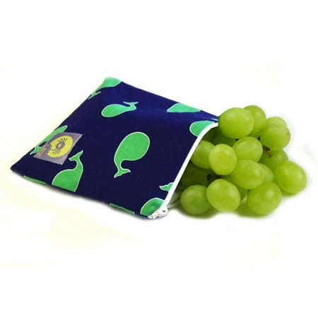 Snack Happened Reusable Snack Bags - Whale Watching - Blue