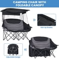 thumbnail image 6 of ABORON Camping Chair for 2 Person with Canopy, Portable Folding Double Camping Chair for Adults, Oversized Double Beach Loveseat with Cup Holders and Pocket, 600 lbs Heavy Duty Camping Couch - Black, 6 of 9