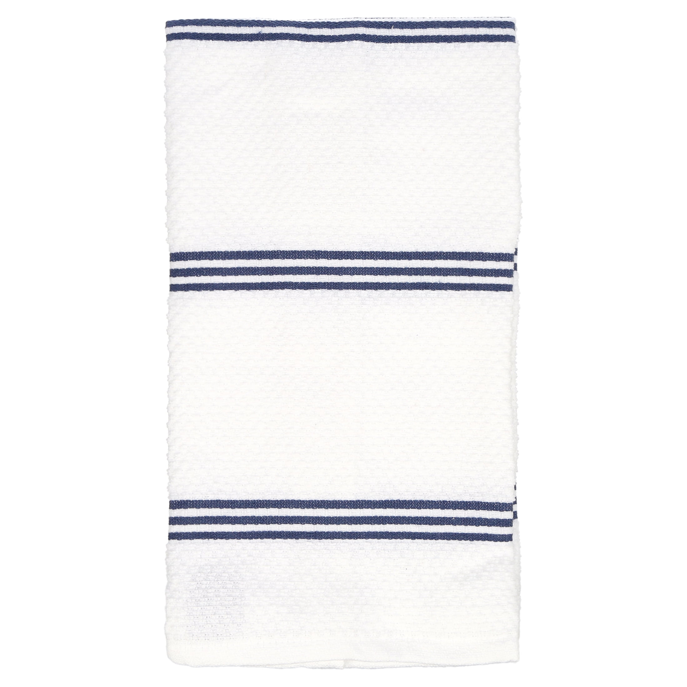 Sticky Toffee Silicone Printed Oven Mitt & Pot Holder, Cotton Kitchen Towel & Dishcloth, Dark Blue, 5 Piece Set