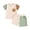 Green-b, variant on Toddler Short Sleeve Shirts and Shorts Set Summer Outfit for Boys Girls Casual 2 Piece Outfits Color Block Design
