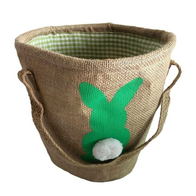 Cesta de Pascua Sunnimix Cubo de Conejo de Pascua Bolsa de Almacenamiento Reutilizable Verde