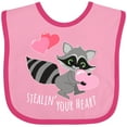 thumbnail image 3 of Inktastic Stealin' Your Heart Cute Raccoon Boys or Girls Baby Bib, 3 of 4