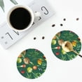 thumbnail image 4 of Naloa Vegan Leather Coasters for Drinks, Durable Drink Coasters 4 Set for Tabletop Protection, Luxurious Home Décor and Housewarming Gift ( {designName})Round Shape, 4 of 6