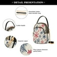 thumbnail image 5 of Cross Body Fashion Shoulder Waist Purse Bags Classic Red and Navy Snowflakes Pocket Handbags, 5 of 7