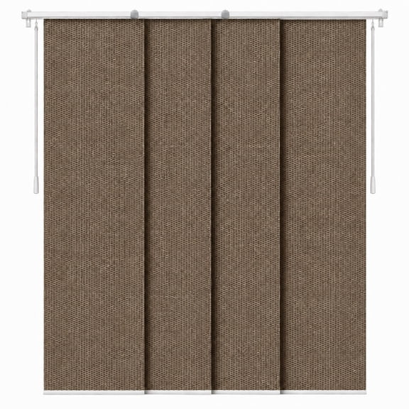 Chicology Cordless Panel Track Vertical Blinds, Light Filtering, Mocha Brown, 86"W x 96"H