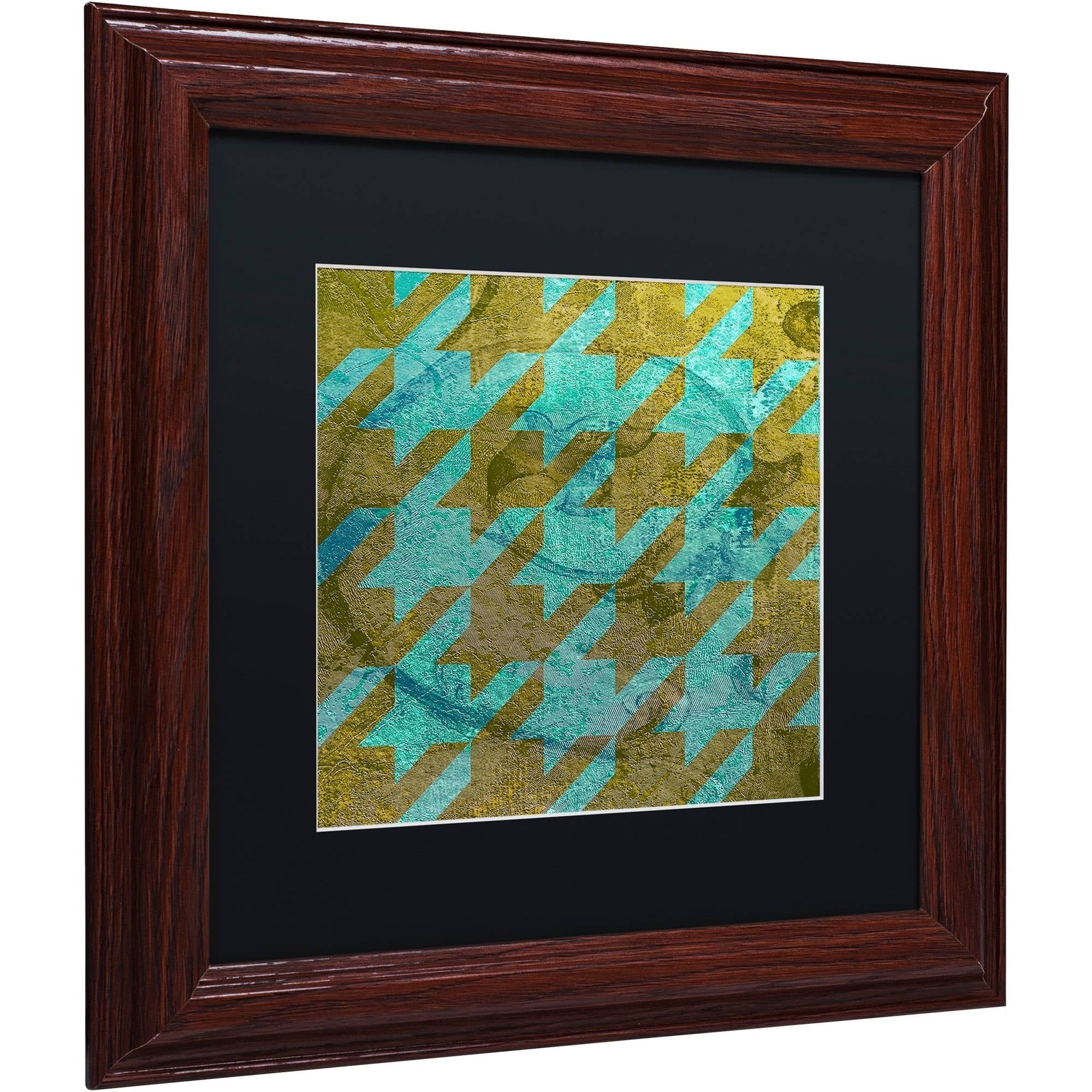 Trademark Fine Art "Houndstooth V" Canvas Art by Color Bakery Black Matte, Wood Frame
