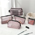 thumbnail image 2 of Five piece set of plush mesh love makeup bag, professional, portable, washable, large capacity lipstick storage, 2 of 4