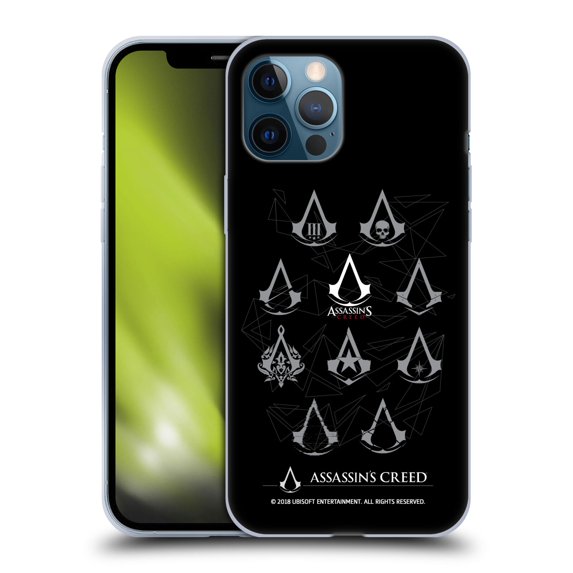 Head Case Designs Officially Licensed Assassin's Creed Legacy Logo Geometric Crest Soft Gel Case Compatible with Apple iPhone 12 Pro Max