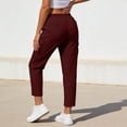 thumbnail image 6 of Hvogkswy Cargo Pants Women High Waisted Drawstring Solid Color Casual Straight-Leg Pants with Multi Pockets Lightweight Comfy Summer Cargo Pants, 6 of 6