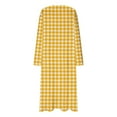 thumbnail image 4 of Fesfesfes Women's Plaid Midi Dress Fall Comfortable Plus Size Casual Long Sleeve Crew Neck Pajamas Loose Breathable Home Wear Outfits(Yellow,3XL), 4 of 5