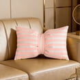 thumbnail image 3 of Striped Bow Lumbar Throw Pillow 20x13 Soft Velvet Decorative Cushion for Couch Bed Sofa, Water Resistant, Gray Yellow White, 3 of 7