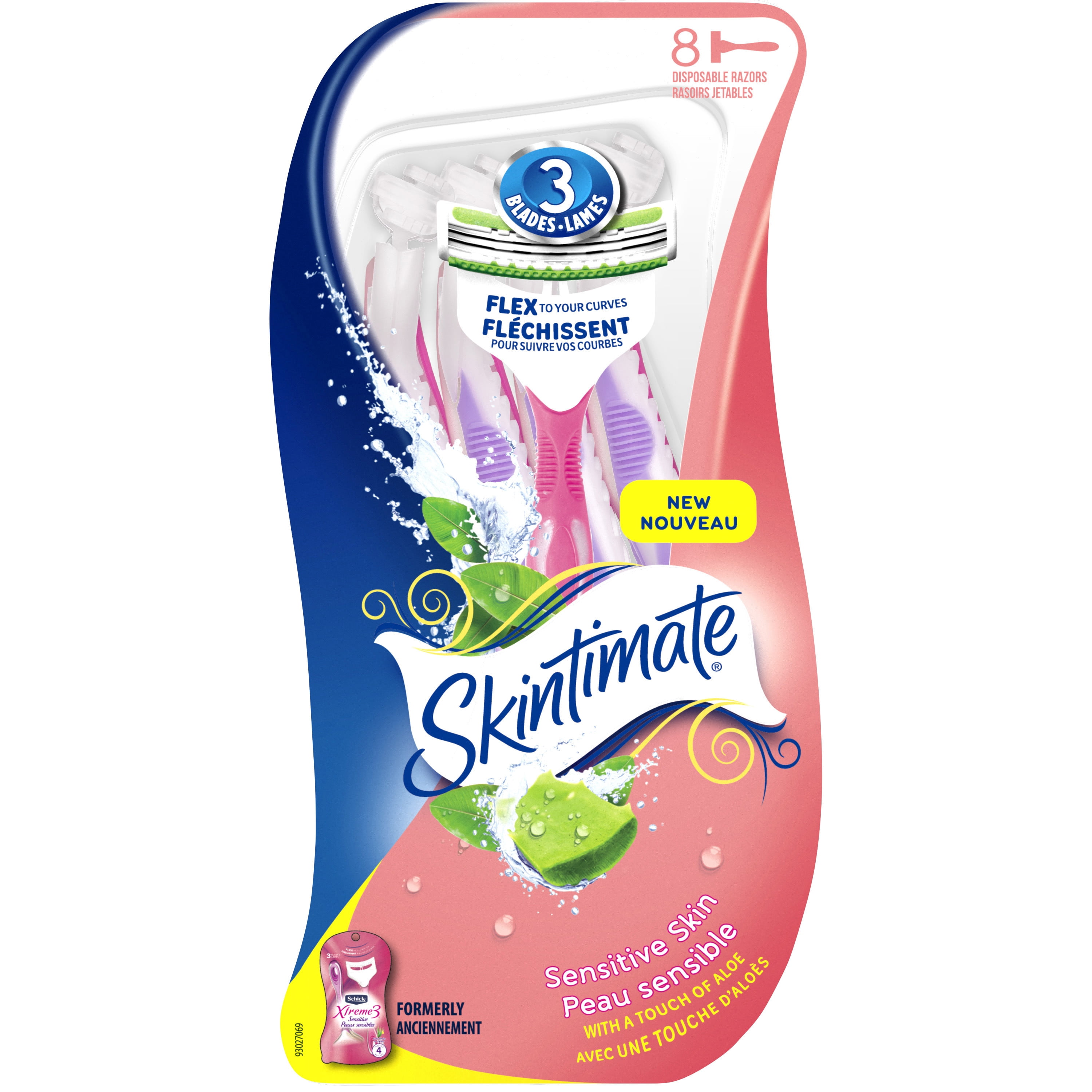 Skintimate Sensitive Skin Women's Disposable Razors, 8 Ct