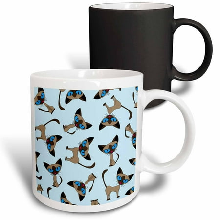 

3dRose Siamese Cat Print Blue Magic Transforming Mug 11oz