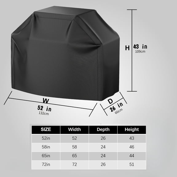 1pc Grill Cover, BBQ Gas Grill Cover for Outdoor Grill, Anti-UV, Rip-Proof, Fade Resistant Material, Barbecue Cover,52"Wx26"Dx43"H