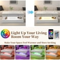 thumbnail image 2 of UHOMEPRO White LED Coffee Table with Storage Drawers, 39" Modern High Gloss Center Table with RGB LED Lights, 2-Tier Rectangle Design with Marbling Print for Living Room, White, 2 of 7