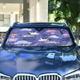 thumbnail image 4 of Qxltty Cute Cartoon Zebra Pattern with Purple Background Car Windshield Sunshades Foldable UV Rays Sun Visor Protector Keep Your Vehicle Cool 53×23.5in, 4 of 8