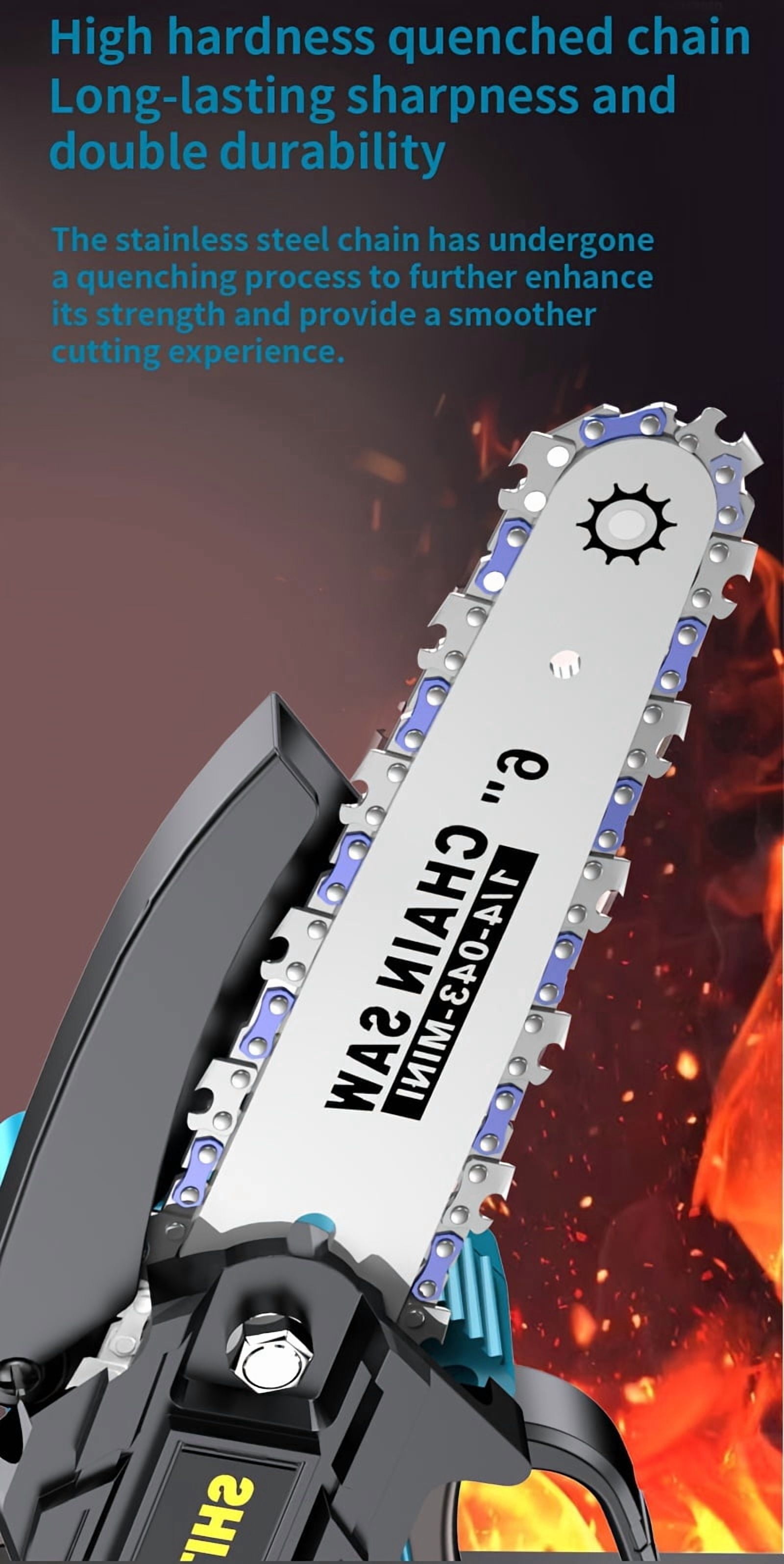 Mini Wireless Chainsaw, Powered By A 6-inch Chainsaw Battery, Comes With A Large Capacity Battery, Safety Lock