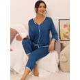 thumbnail image 2 of DARING DIVA Women's Long Sleeve Pullover Pajamas Sets XL Blue, 2 of 6