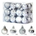 thumbnail image 3 of Hvmvliv Christmas Ornaments 24Pc 1.17inch Christmas Tree Decorations Xmas Balls Hanging Decor Plastic Shatterproof Electroplated Ornaments for Christmas Decoration Indoor Silver, 3 of 4