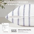 thumbnail image 4 of Decorative Navy Blue Throw Pillow Covers 20x20 Set of 2, Striped Textured Farmhouse Pillow Covers, Soft Chenille Cushion Covers for Couch Sofa Bed Home Decor, 4 of 6