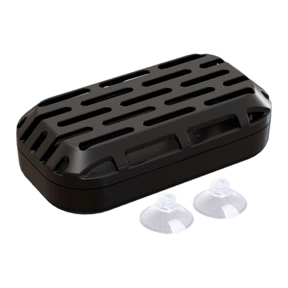 Fzaqwen Suction Cup Waste Collection Tray for Turtle Tanks, Reusable Aquarium Decoration Black