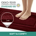 thumbnail image 3 of Bathroom Rugs Sets 3 Piece, Super Soft and Absorbent Non Slip Microfiber Toilet Bath Mat with U-Shaped (Burgundy Red), 3 of 16