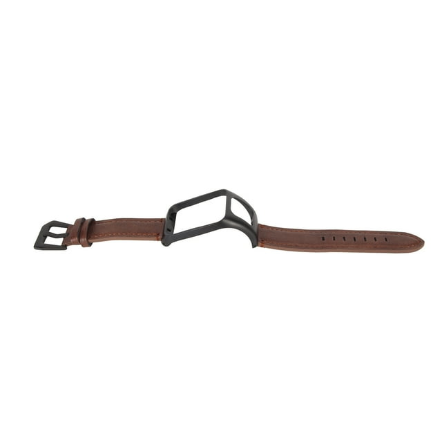 Correa de reloj de cuero de liberación rápida ajustable correa de reloj vintage de repuesto con funda protectora para TOMTOM Runner3 marrón