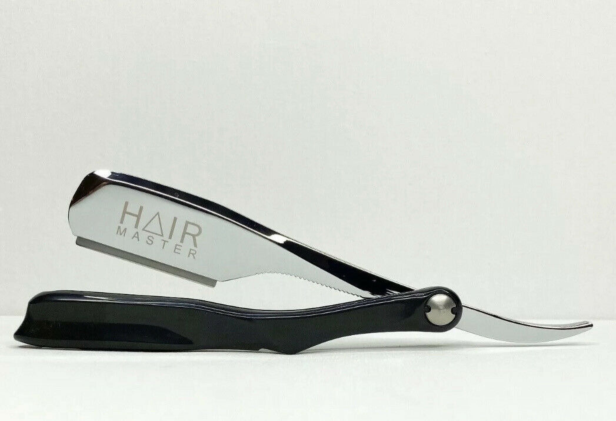 Hair Master Straight Polished Exposed Shaving Barber Razor Black