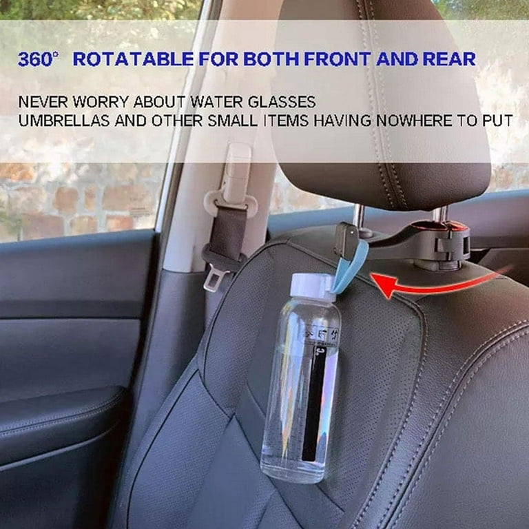 2 in 1 Car Headrest Hidden Hook with Phone Holder, 360° Rotation Car Back  Seat Purse Hook, Upgraded Car Seat Headrest Hook for Bag, Purse, Groceries;