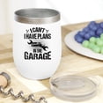 thumbnail image 2 of Distressed I Can't, I Have Plans in the Garage, Auto Mechanic or Car Enthusiast, White 12oz Wine Tumbler, 2 of 5