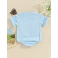 thumbnail image 4 of Bagilaanoe Newborn Baby Girl Boy Summer Rompers Letter Embroidery Short Sleeve Bodysuits 3M 6M 12M 18M Infant Casual One Piece Short Jumpsuit, 4 of 9