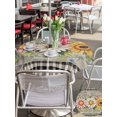 thumbnail image 5 of Outdoor Tablecloth with Umbrella Hole for Patio/Picnic/Party/Camping, Vintage Daisy Floral Waterproof Table Cloth Round Cover Washable, Spring Flowers Botanical Leaves Checkered Wooden (Dia 60"), 5 of 8