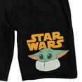 thumbnail image 2 of The Mandalorian Grogu With Star Wars Logo Men's Black Sleep Pajama Shorts-XL, 2 of 5