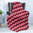 thumbnail image 4 of Chevron Soft Flannel Fleece Throw Blanket, Zigzag Colorful Chevron Ornament Motifs Symmetry Modern Feminine Theme, Cozy Plush for Indoor and Outdoor Use, 50" x 60", Burgundy Ruby Coral, by Ambesonne, 4 of 5