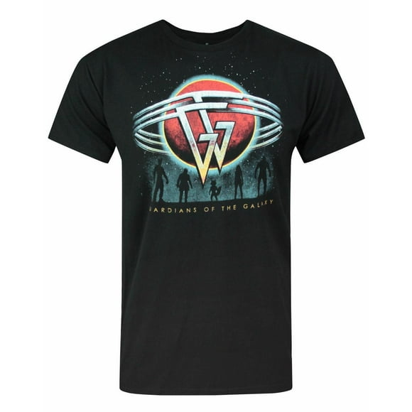 Marvel Mens Black Guardians Of The Galaxy Planet Graphic Short Sleeved T-Shirt (Small)